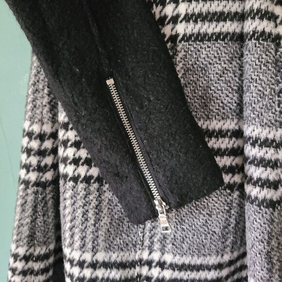 Guess Los Angeles Wool Blend Houndstooth Coat Size Medium - Picture 9 of 14